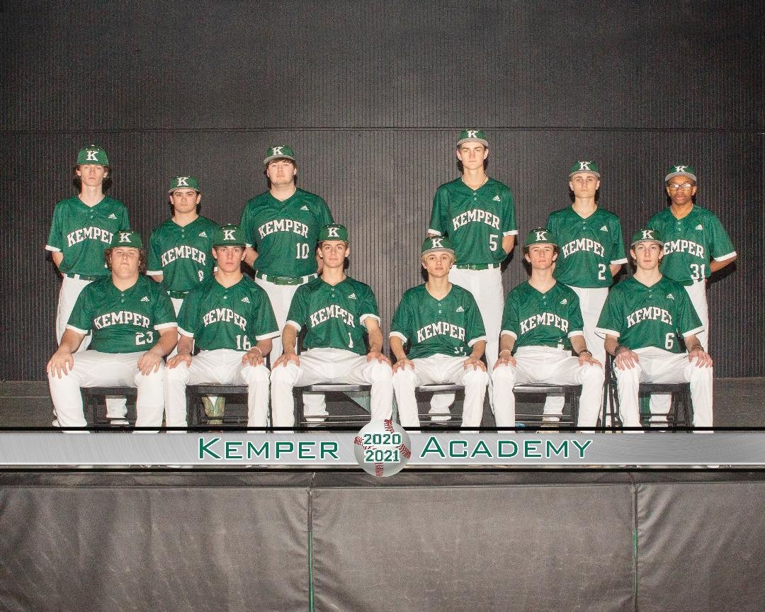Members of the Kemper Academy baseball team are, front row from left, Brody Barefield, Eli Miles, Kix Wilson, Neal Jernigan, Brody Clay, Ethan Cordar; second row from left, Zane Knight, Dylan Dawson, Dylan Williamson, Dalton McFarland, Zach Ferrell and Jay McWilliams. Not pictured are Landon Dickson, Eli Weaver and Colton Kynerd, The team was coached by Colt Kilpatrick.