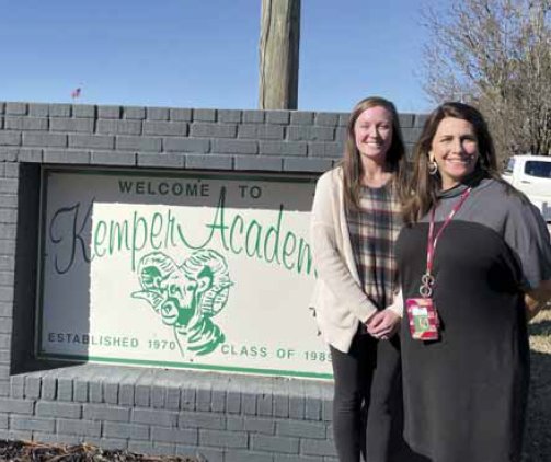 The accreditation team put in long hours getting Kemper Academy prepared for its visit. Pictured are team member Taylor Allen and KA Headmistress Mary Ellen Waters. Not pictured is team member Danielle McDade.